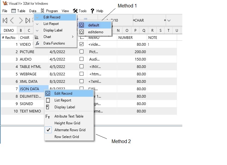 chosse default form to edit