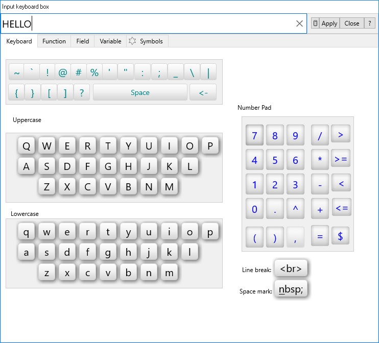 keyboard input box