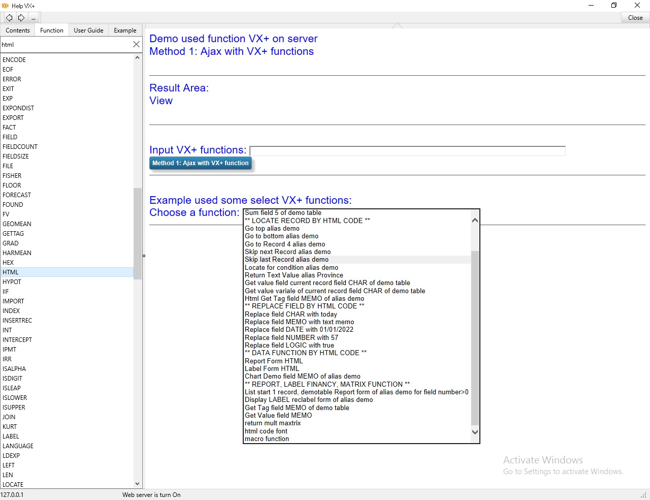 functions inside Client